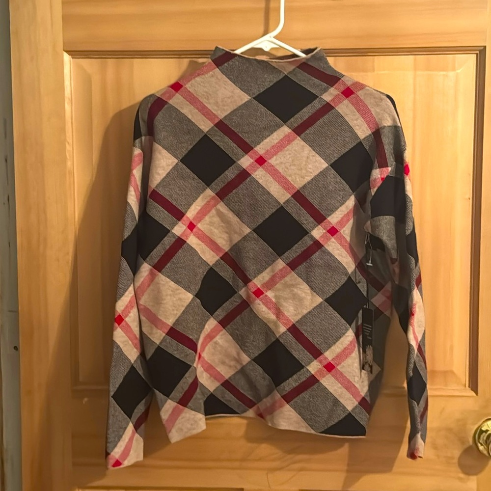 Rachel Zoe Plaid Christmas Turtleneck Sweater